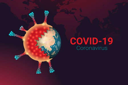 Covid-19 Coronavirus concept, Invasion of germs and viruses that are spread throughout the world,