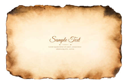 old parchment paper sheet vintage aged or texture isolated on white background.のイラスト素材