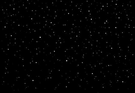 Vector illustration with Falling Snow down on the black background of the Merry Christmas and Happy New Year.のイラスト素材