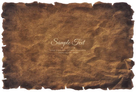 Vector old parchment paper sheet vintage aged or texture isolated on white background.のイラスト素材