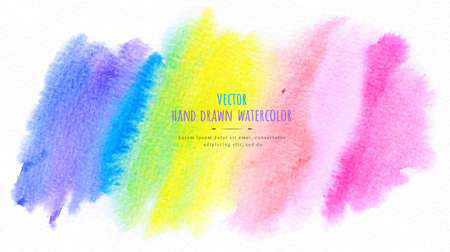 Vector Watercolor paint brush strokes from a hand drawn isolated on white background.のイラスト素材