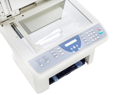 Grey computer printer isolatedの写真素材