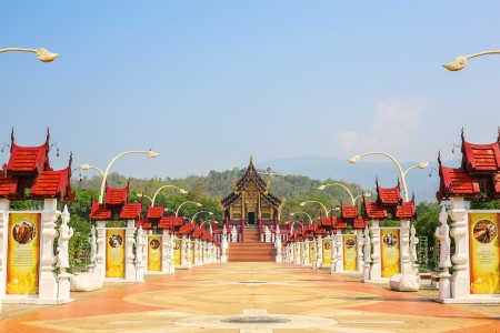 This is the art of Thailand. Located at the World Horticultural Expo.Royal flora Ratchaphruek 2012,Chaingmai,Thai land.のeditorial素材