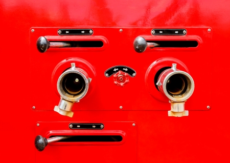 valve control on firefighters carの写真素材