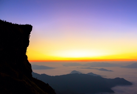 view of phu chi fa at Chiangrai, Thailandの写真素材