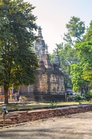 Ancient Buddhist Pagoda at Wat (Thai Temple) Jed Yod, Chiang Mai,Thailand. の写真素材