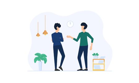Discussion Illustration, simple illustration for business, for UI design, landing page, infographic, etcのイラスト素材