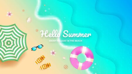 Banner for a summer day, for promotion summer, a summer sale and etc, summer file eps can editableのイラスト素材