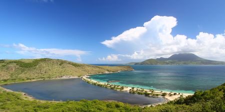 Majors Bay Beach on the Caribbean island of Saint Kittsの写真素材