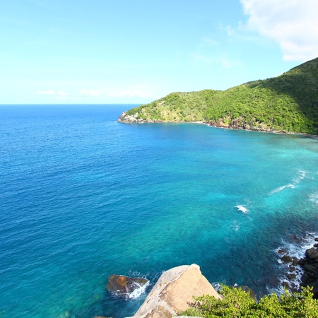View of the beautiful Shark Bay National Park of Tortola - BVI.の写真素材