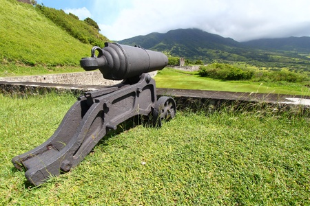 Cannon at Brimstone Hill Fortress National Park on Saint Kittsのeditorial素材