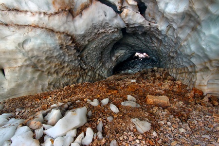 Ice Cave near the Angel Glacier in Jasper National Park - Canada