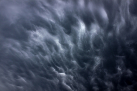 Ominous clouds precede the strong winds of a thunderstorm over Stephenson County Illinoisの写真素材