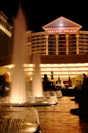 Las Vegas, USA - November 30, 2011: Caesars Palace is a large hotel and casino that opened in the 1960's in Las Vegas.  The buildings and decorations have a Roman Empire theme.のeditorial素材