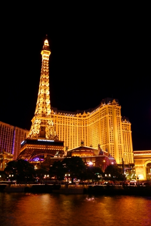 Las Vegas, USA - May 22, 2012: The Paris Las Vegas is a hotel and casino on the Strip in Nevada.  It opened in 1999 and features a replica of the Eiffel Tower.のeditorial素材
