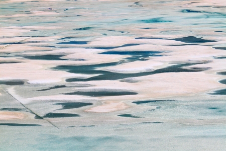Pool of glacial meltwater below the Grinnell Glacier in northern Montanaの写真素材