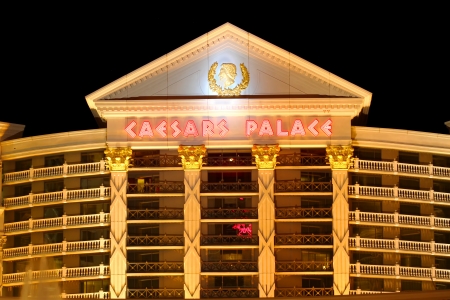 Las Vegas, USA - November 30, 2011: Caesars Palace is a large hotel and casino that opened in the 1960's in Las Vegas.  The buildings and decorations have a Roman Empire theme.のeditorial素材