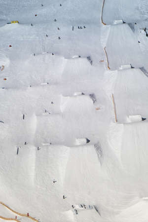 An aerial shot of the Hintertux Glacier in Austriaの写真素材