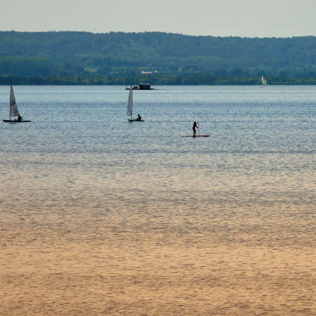 A beautiful shot of a lake near Hannover, Steinhuder Meer, Germanyの写真素材