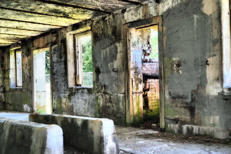 An old abandoned building with ruined walls in Halifax, Nova Scotia, Canadaの写真素材