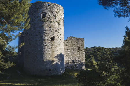 The old ruins of Klicevica fort near Zadar, Croatiaの写真素材