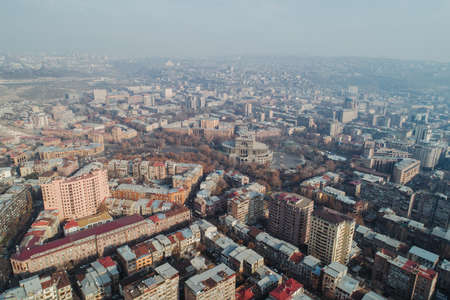 Aerial drone shot of Armenia, Yerevan - Bird's viewの写真素材