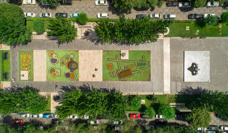Drone shot of "Cascade" located in Armenia, Yerevanの写真素材