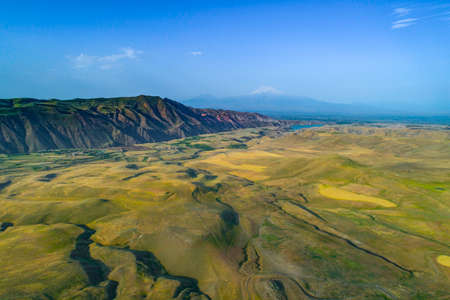 Beautiful natural landscape with cloudy skiesの写真素材