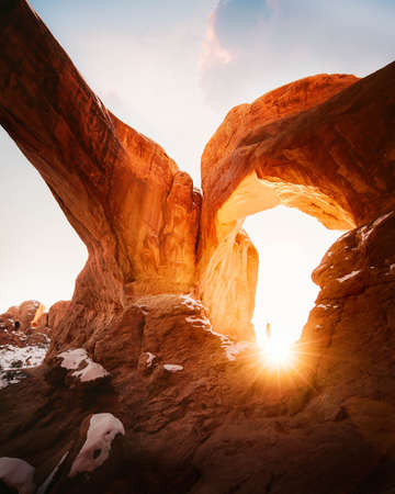 Beautiful shot of Grand Canyon rocks at sunset