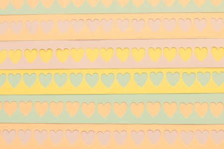 Colorful background with cutout hearts with space for text - Valentine's Dayの写真素材