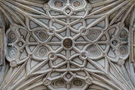 The beautiful details of the ceiling of the Mosque-Cathedral of Cordoba in Spainの写真素材