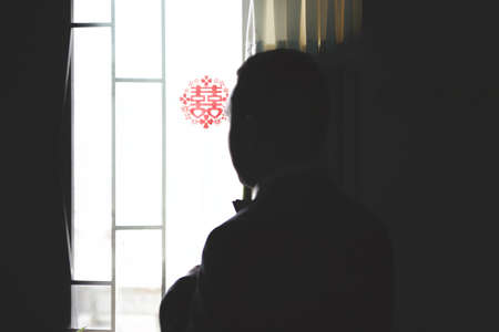 Man looking at city in China
