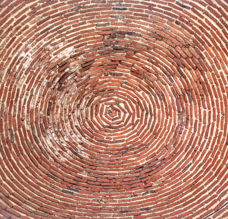 A low angle shot of the brick ceiling of the St. Gayane church captured in Armeniaの写真素材