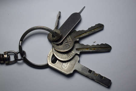 A closeup shot of keys with ring