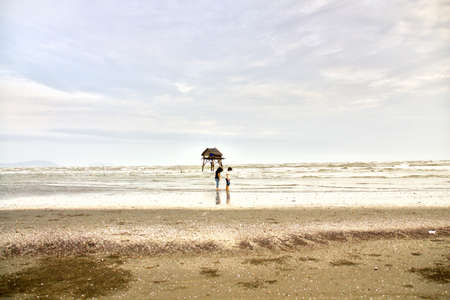 A windy coastal scene in Vietnam,