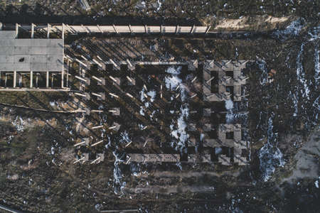 Old destroyed building in abandoned facility