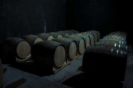 Big barrels in a cellar