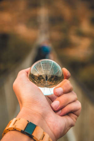World through a crystal ball - upside down - beautiful - abstractの写真素材