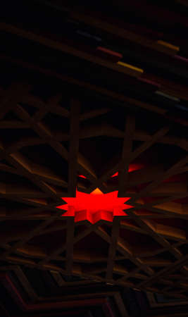 An interesting design of a restaurant ceilingの写真素材