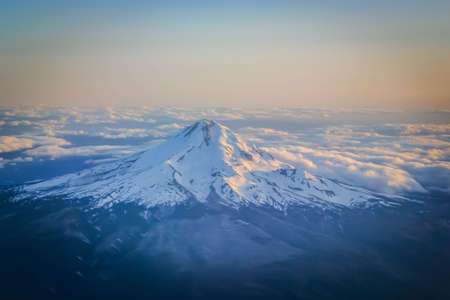 A beautiful aerial shot of Mount Hood, United Statesの写真素材