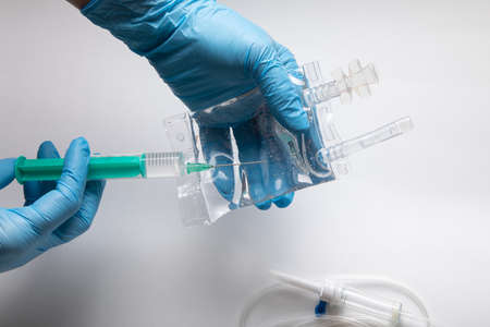 Medical equipment - vaccination - IV infusion - Never too late to vaccinateの写真素材