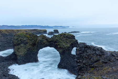 A winter ocean view at Arnastarpi, Iceland