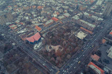 Aerial drone shot of Armenia, Yerevan - Bird's view