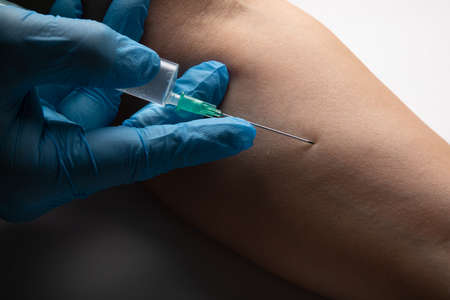 Medical equipment - vaccination - IV infusion - Never too late to vaccinateの写真素材