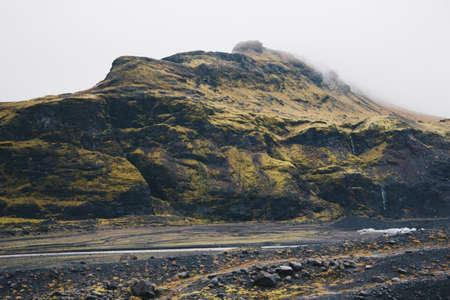 The beautiful breathtaking scenery of high mountains and hills in the countrysideの写真素材