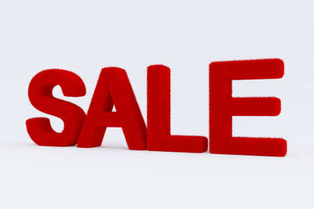 A 3d rendering of red SALE icon isolated on white background