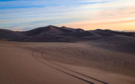 AMARGOSA VALLEY, NEVADA, UNITED STATES - Apr 12, 2017: The Amargosa Big Dune is a large sand dune complex in southern Nevada popular for its beautiful landscapes and off road vehicle opportunities.のeditorial素材