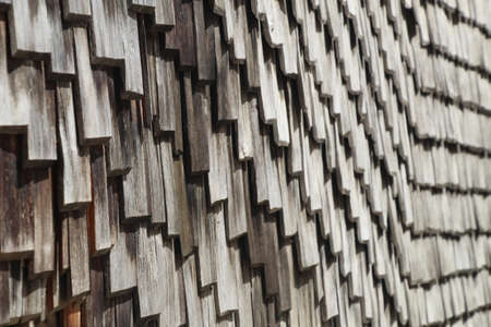 A closeup shot of a wooden roof