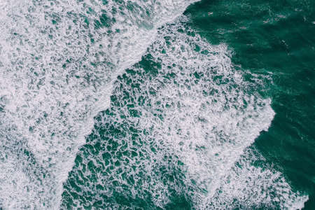 A top view of the sandy beach captured during the daytimeの写真素材
