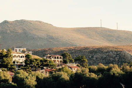 A view of a quaint village in the Greek archipelago